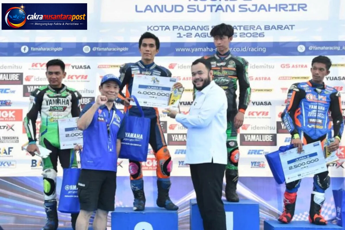 Tutup Yamaha Cup Race Seri II 2026, Fadly Amran Tegaskan Dukungan Pemko Padang terhadap Pembinaan Atlet Otomotif
