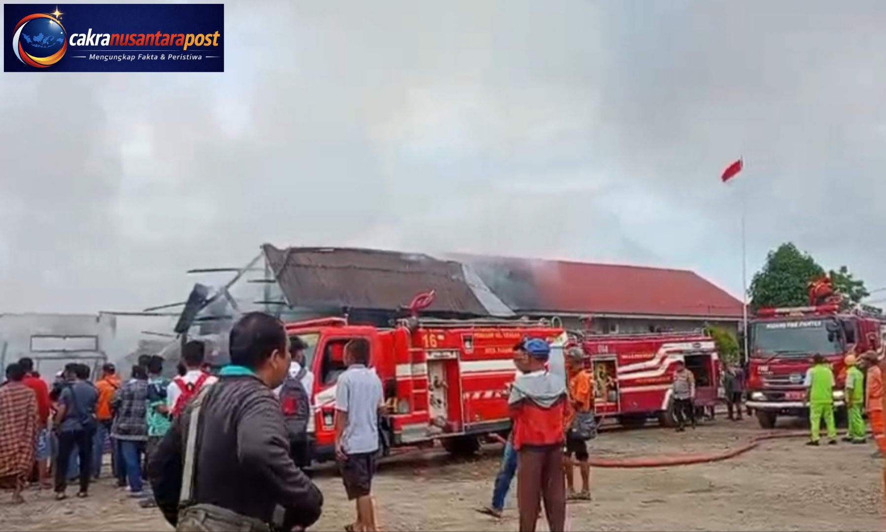 Tiga Bangunan DLH di Aie Pacah Terbakar, Puluhan Motor Ikut Hangus