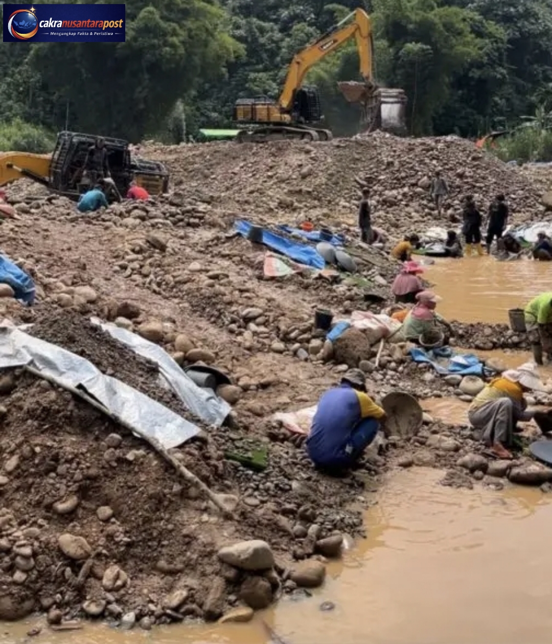 Puluhan Ekskavator Keruk Hulu Batang Kampar, Tambang Emas Diduga Ilegal Marak di Limapuluh Kota