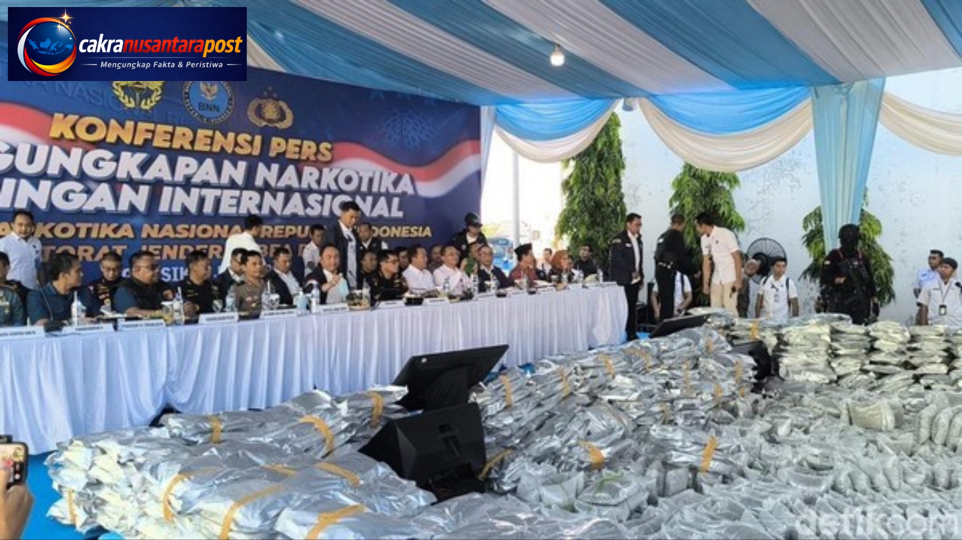 BNN dan Bea Cukai Bongkar Sindikat Narkoba Internasional, Sita 3,37 Ton Ganja di Gresik