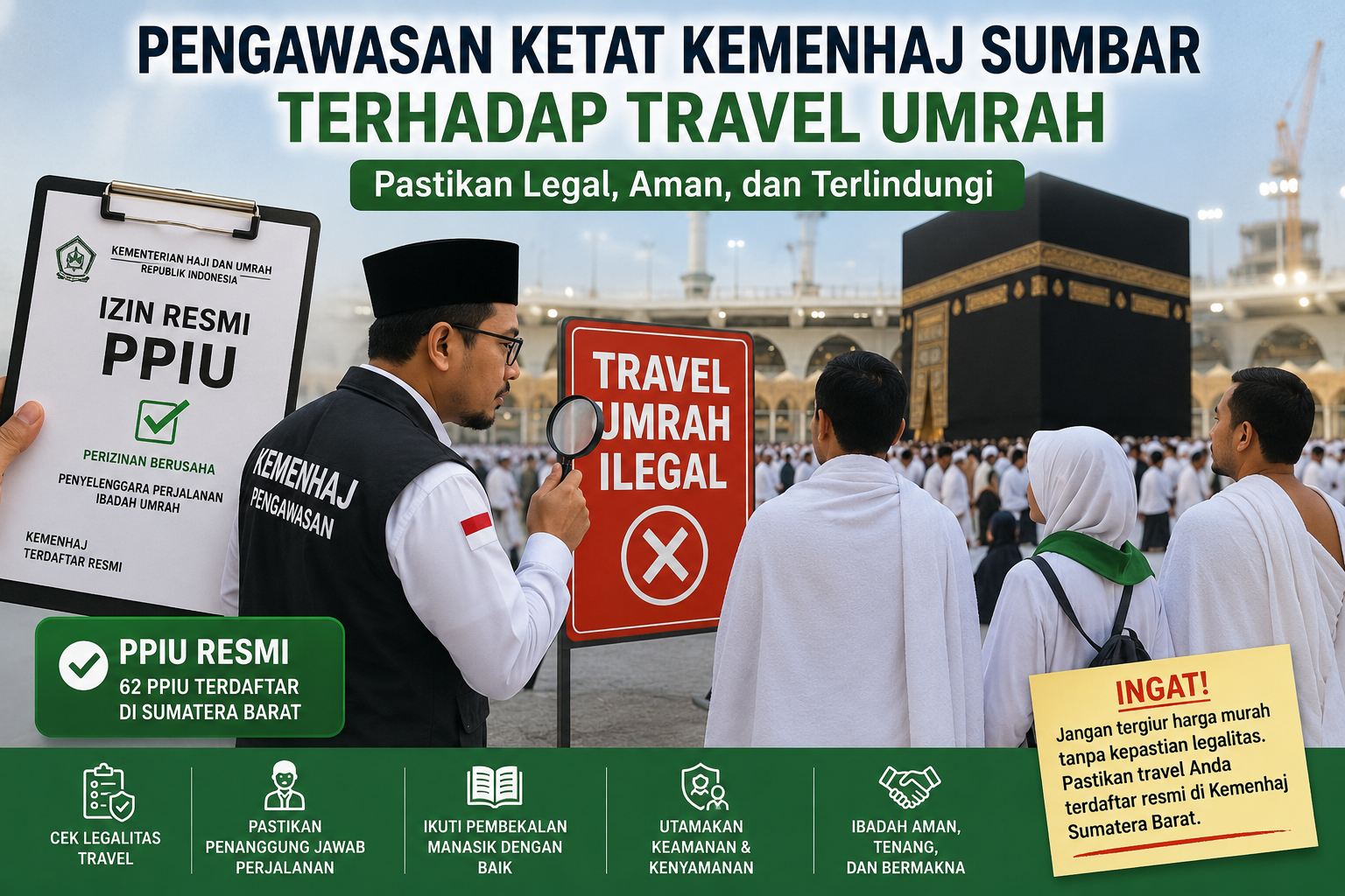 Kemenhaj Sumbar Perketat Pengawasan Travel Umrah, 62 PPIU Resmi Terdaftar