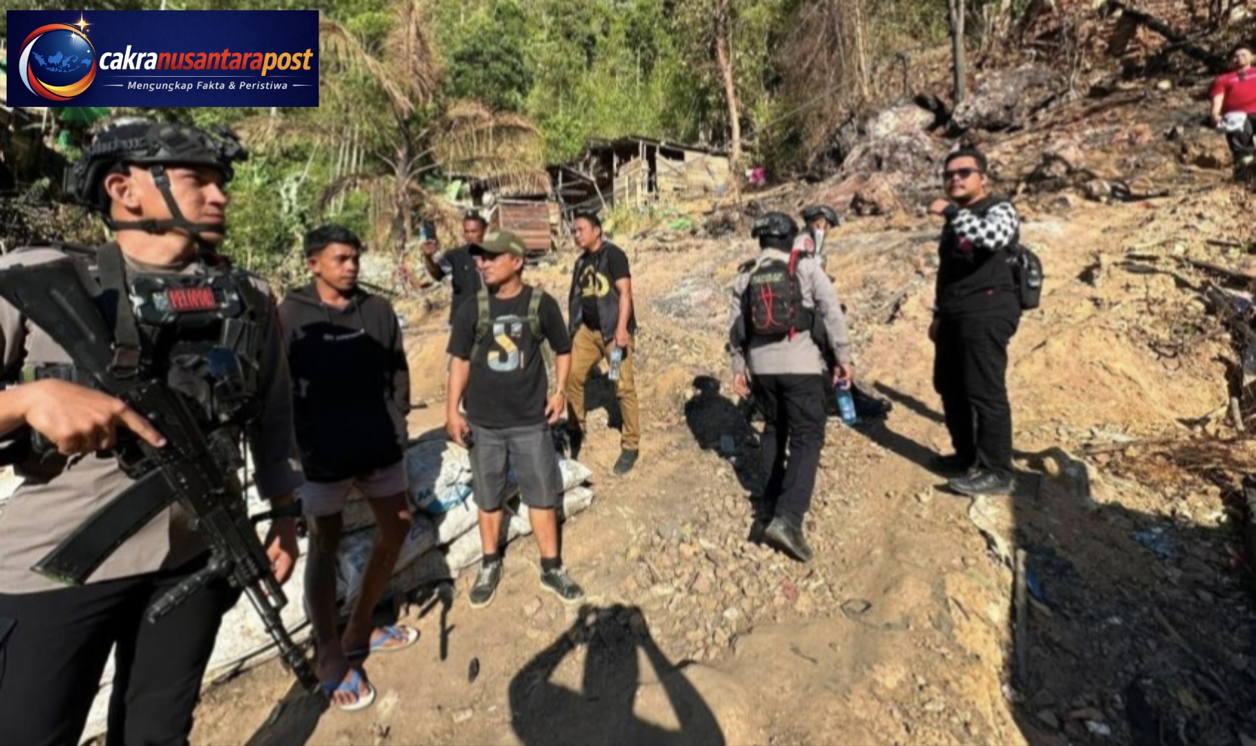 Polda Gorontalo Segel Lokasi Dugaan Tambang Emas Ilegal di Bone Bolango