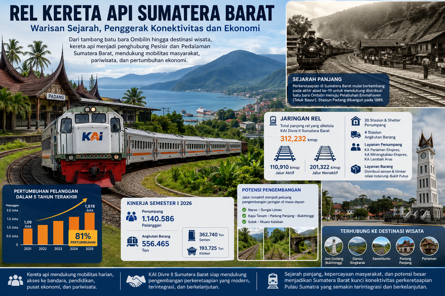 Rel Kereta Api Sumbar, Warisan Bersejarah yang Terus Menggerakkan Mobilitas dan Ekonomi
